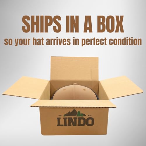 Image of LINDO Trucker Hat [ Great Outdoors Design ] for Men and Women: Mid Profile Cap with Breathable Mesh Back and Adjustable Snap