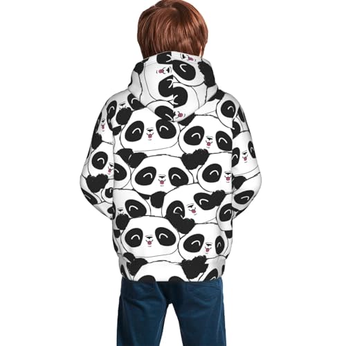 Panda Bear Kid Hoodies Boys Sweatshirts Girls Pullover with Pocket4