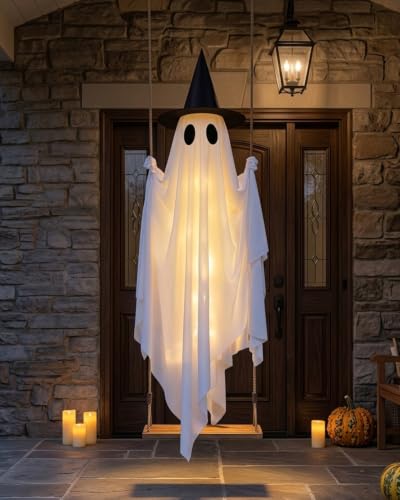 5' CYSKXYI Halloween LED Spooky Swinging Ghost w/ Remote - image 8