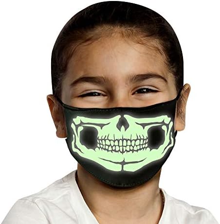 PURIAN Kids Reusable Face Mask, Glow in the Dark Child Holiday Mask USA MADE