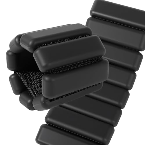 Spectent Ankle & Wrist Weights for Women – Adjustable Silicone Wrist & Ankle Weights, Wearable Arm/Leg Set for Pilates, Yoga, Walking & Strength Training (1lbs Pair Black)