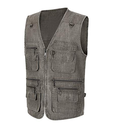 Image of Mens Outdoor Fishing Vest Safari Travel Photography Vests Jacket Multi Pocket