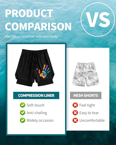 Personalized Men Shorts with Text Photo 2 in 1 Active Sweat Men Running Beach Fitness Training Shorts4