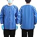JMU 10 Pack Disposable Lab Jackets Large, SMS Disposable Medical Jackets for Men and Women, Knit Cuffs Collar, 3 Pockets (Blue)