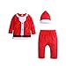 Produktbild TrifyCore Kostüme Baby Weihnachten Set 3pcs Baby-Winter-Festival warme Kleidung mit Mantel Hosen Hat Plüsch Lange Hülsen-Kleidung 70cm