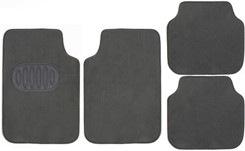 Luxury Driver 44075 4-Piece Set Premium 32-oz. Dark Gray Floor Mat with Heel Pad