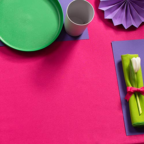 Image of Gee Di Moda Rectangle Tablecloth - 90 x 132 Inch Fuchsia Table Cloth for 6 Foot Tables with Floor-Length Drop - Heavy Duty Washable Fabric for Holiday Party, Dinner, Weddings & Baby Shower
