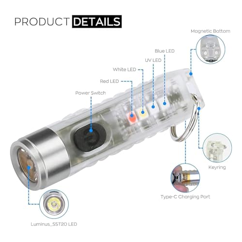 Image of Mini Pocket Rechargeable Torch Light | LED Keychain Flashlight with USB Charging | COB Light | Compact & Lightweight Torch for Camping, EDC, Outdoor & Emergency Use
