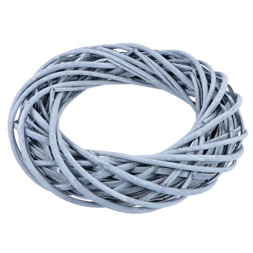 Healeved Ghirlanda Intrecciata in Salice e Rattan Naturale, Decorazione per Porta e Parete, Corona Artigianale Fai da Te Ecologica per Casa e Festività, Diametro 30 Cm, Colore Legno Chiaro