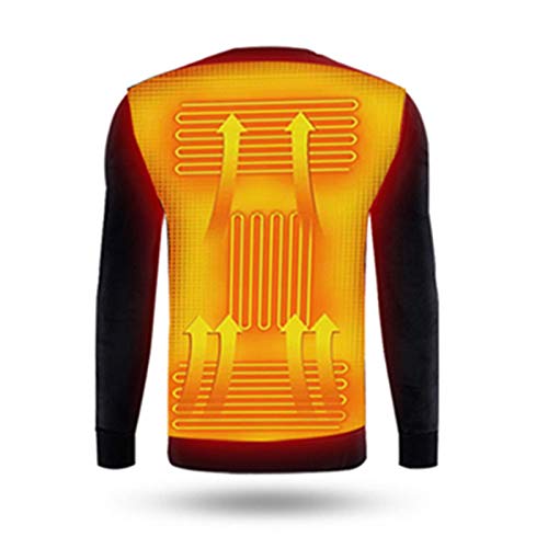 Ropa Interior con Calefacción De Invierno Ropa Interior Térmica con Forro Polar Conjunto De Ropa Interior Térmica Camisetas con Calefacción USB Ropa De Esquí con Pilas,Black-M Cover