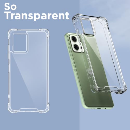 Image of Outlouders Back Cover for Motorola Moto G54 5G / G64 5G Clear Transparent PC + TPU Bumper Case with Raised Edges for Shockproof Protection (Transparent)