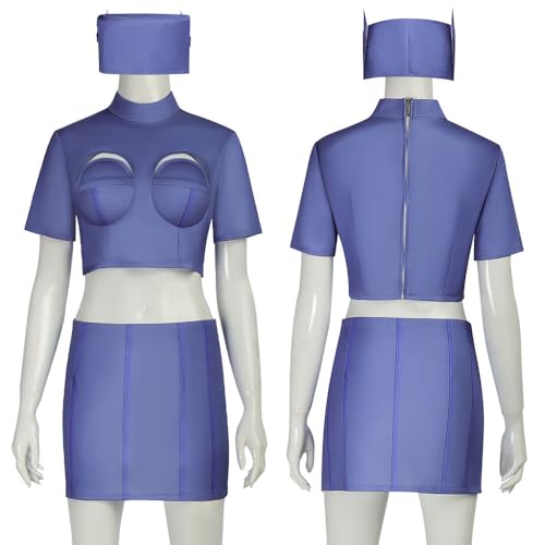 Wondermanqz Adult Fifth Element Costume Air Hostess Cosplay Uniform Stewardess Outfit for Halloween Dress up(S)