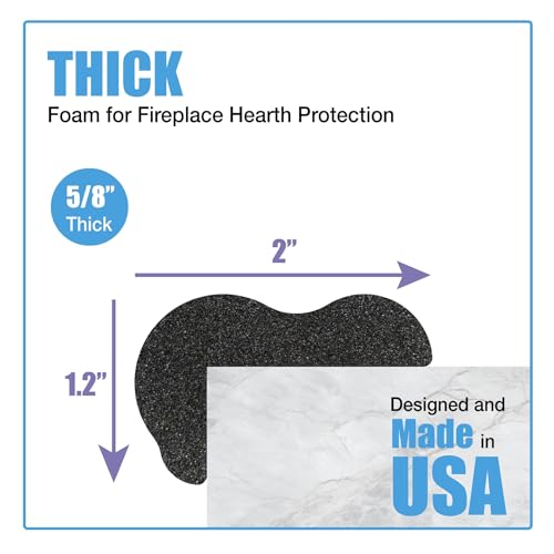 Image of KidKusion Extra Long Hearth Cushion | Made in USA | Black | 14.33 Ft of Padding | Child Safety, Edge and Corner Guard, Baby Proof Fireplace Bumper