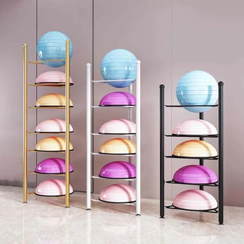 Estante para pelotas de ejercicio y medio equilibrio con soporte triangular 4