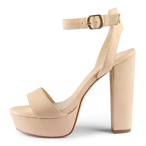 Image of MERUMOTE Women's Fashion Platform Sandals Block Heels Wedding Summer Dress Shoes