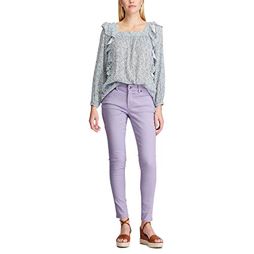 Chaps Women's Premium Stretch Comfort Skinny Fit Ankle Length Pants, Lilac Meadow, 22W-Plus Size