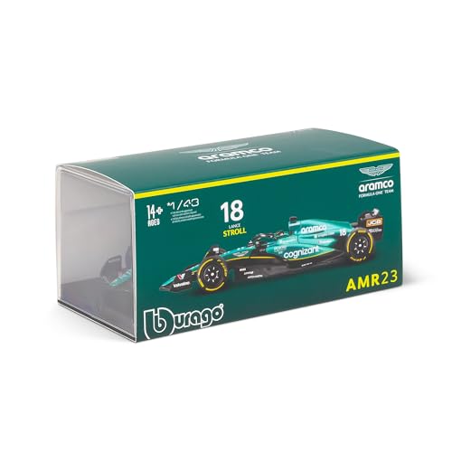 Bburago Formula 1 F1 Asto Martin AMR 23 Lance Stroll with Helmet (2023), 1:43 Scale - Image 3