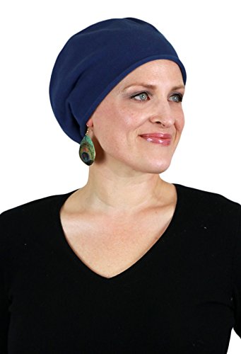 Womens Hat Slouchy Beanie Chemo Headwear Turban Beret Cancer Cap Parkhurst Soho Navy