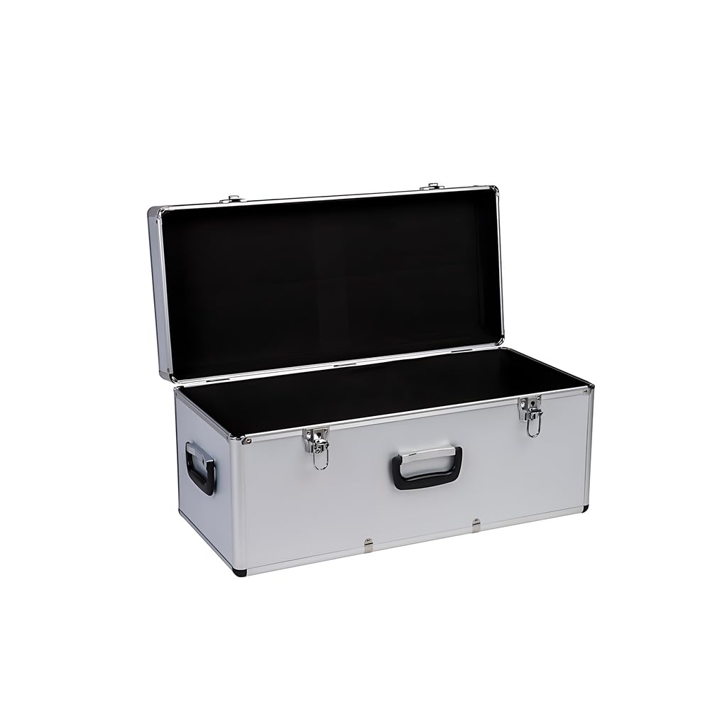 Kreher® Transportkoffer 100L - Robuster Werkzeugkoffer mit Aluminiumrahmen & ABS-Korpus, abschließbar, Metallverschlüsse, Neopren-Innenraum - Große Aufbewahrungsbox für Werkzeug, Kamera & Elektronik