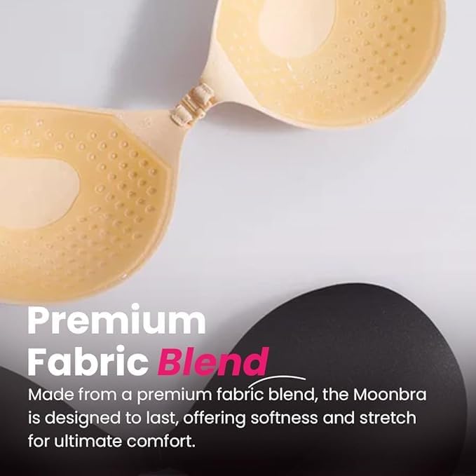 Image of DRAKIO Silicone Adhesive Push-Up Bra with Front Clasp | Strapless Backless Stick-On for Deep Neck Dresses | Reusable Invisible Seamless Wireless Support for Women (Multicolor)