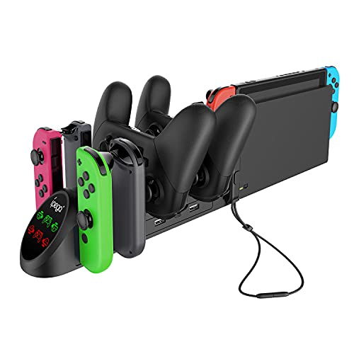 Controller Dock for Nintendo Switch & OLED Model, for Joy Cons & for Pro Controller, Switch Controller Charger Dock Station for Joycon, Charging Dock Station for Nintendo Switch