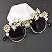 Colygamala Women's Metal Flower Vintage Chains Eyewear Sun Glasses Fashion Luxury Baroque Sunglasses With Case 1