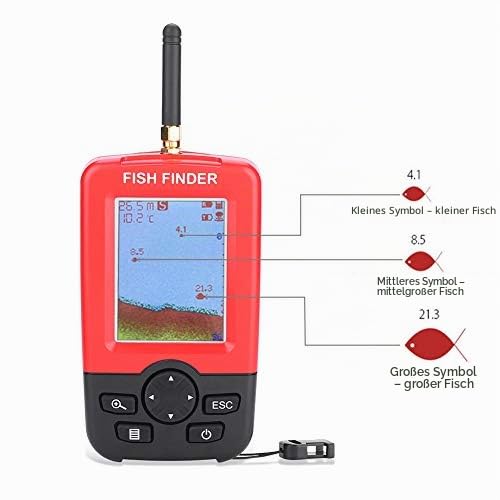 Fischfinder 100M Wireless Sonar Sensor Fishfinder Fische Echo Echolot mit LCD-Anzeige für Angeln