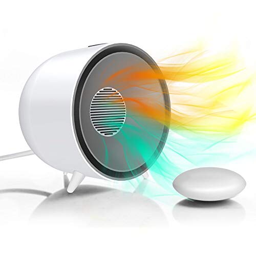 Mini Space Heater Fan Combo, POWERU Electric Natural Cool Wind Fan, Portable Small