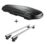 ALLES IN EINEM - Sparen Sie sich die Auswahl mehrerer Komponenten für Ihre perfekte Transportlösung - Mit dem Set aus Skibox und Dachträger erhalten sie ein leicht zu montierendes Komplettpaket mit allen Befestigungsteilen. Die glänzend-schwarze Box überzeugt mit ihrem edlen Design und viel Platz.