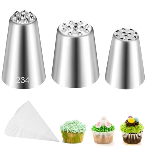 Piping Bags and Icing Tips Set, 3 Pcs Grass Piping