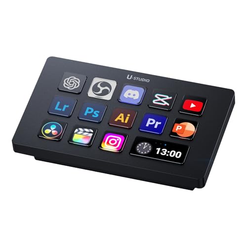 ULANZI D200H 7-in-1 Streamdeck U-Studio Stream Controller, 14 LCD-Tasten und 13 Anpassbaren...