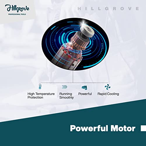 Image of Hillgrove HGCM1089M2 All Purpose 500W Drill Machine with 5Pcs HSS Drill Bits for Making Holes in Metal /Wood /Concrete with Reverse Rotaion and Variable Speed Pistol Grip Drill (10 mm Chuck Size)