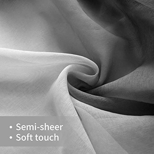 Bgment Ombre Sheer Curtains Faux Linen Grommet Light Filtering Semi Sheer Gradient Window Curtain Pair For Bedroom Living Room, Set Of 2 Panels ( Each 42 X 84 Inch, Black ) #TOP5