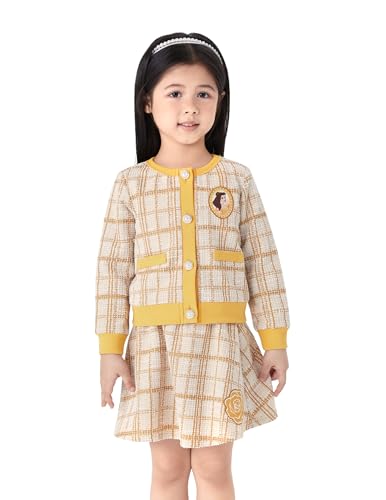 Image of Disney Frozen Elsa Minnie Princess Girl Outfit Knit Top & Tweed Skirt Set 2-13Y