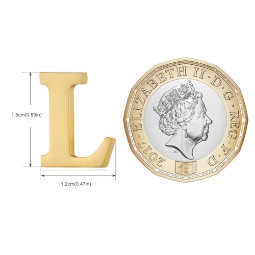 Image of HONEY BEAR Mens Womens Initial Alphabet Letter Lapel Pins Collar Badge Brooches for Business Wedding Graduation Gift Matte Gold 0.59 inches