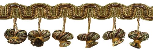 DÃ‰COPRO Brown Gold 2 inch Baroque Onion Tassel Fringe, Style# TFB2 Color: Golden Chestnut - 5207, Sold by The Yard