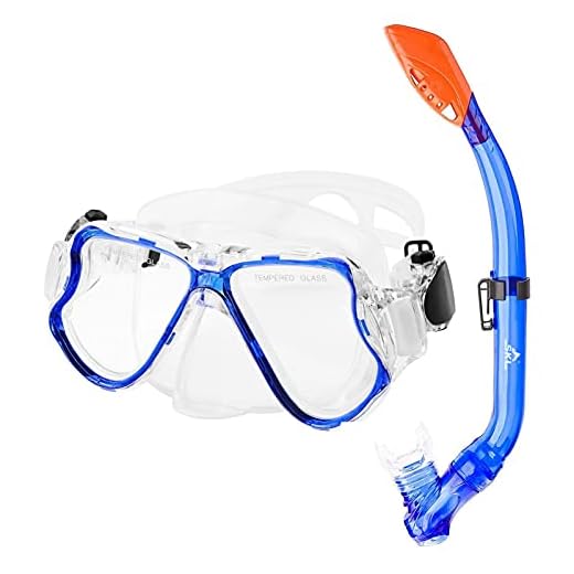 SKL Kids Snorkel Set Dry Top Snorkel Mask Snorkeling Gear Anti-Fog Anti-Leak Scuba Diving Mask and Snorkel Set for Children, Boys, Girls, Youth, Junior Aged 6-15