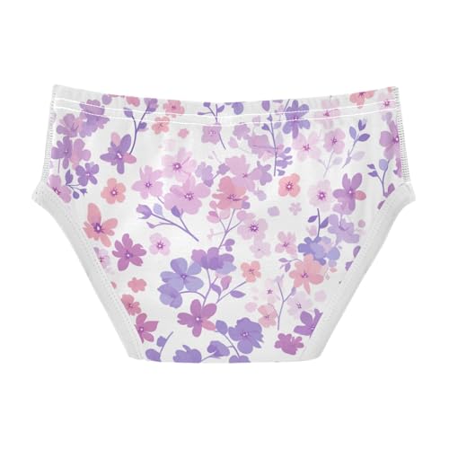 KLL Lilac and Pink Flowers Toddler Boy Pure Cotton Athletic Underwear Breathable Children Undies2