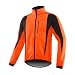 ARSUXEO Winter Warm UP Thermal Softshell Cycling Jacket Windproof Waterproof Bicycle MTB Mountain Bike Clothes 15-K Orange Size X-Large