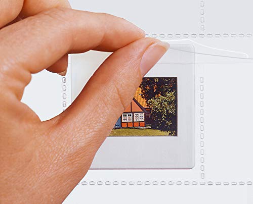 HERMA 7701 Diahüllen für gerahmte Dias, 10 Stück, 5x5 cm, 20 Fächer geteilt, klar, beidseitig sichtbar, Fotophan Fotosichthüllen Sammelhüllen mit Eurolochung zur Dia-Archivierung, transparent