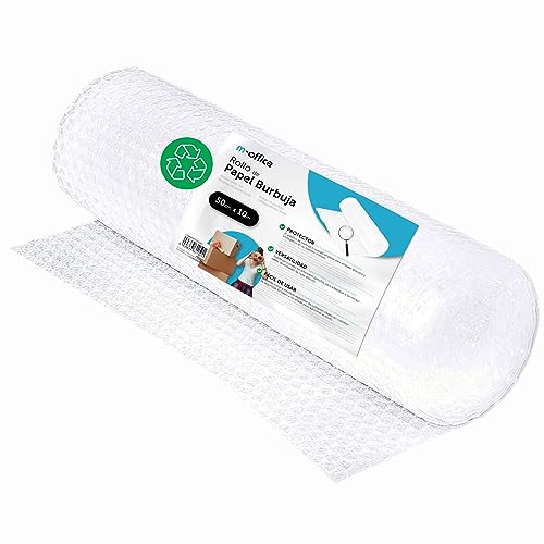 Rotolo di bolle in plastica, rotolo di bolle riciclato, per imballaggio, plastica a bolle per traslochi, imballaggi e scatole, plastica a bolle per imballaggio · m-office (50 cmx10 m, 1 unità)
