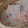 Gllquen Baby Muslin Bassinet Sheets 3 Pack, Breathable Elastic Cozy Fitted Cotton Bassinet Mattress Sheet for Baby Boy Girls, Fit for Hourglass Oval Rectangular Cradle Pad Sheets 33x17 (Bear Dream)