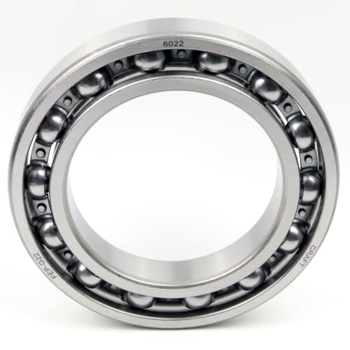 Image of Parts and Parts Deep Groove Ball Bearing 6022, 110 x 170 x 28 mm, DIN 625 ISO 15, High Speed Radial Bearing, Low Friction, Smooth, Ideal for Vehicle Transmissions and Industrial Machinery