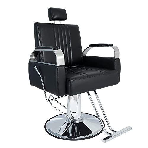 Cadeira Hidráulica Reclinável Barbeiro Salão Pelegrin Pel-6413 Preto