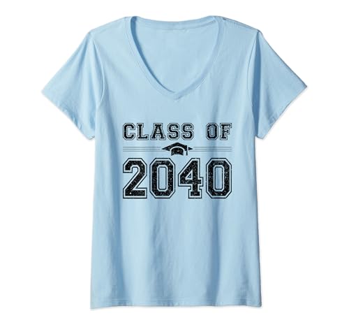 Mujer Class of 2040 Grow With Me First Day of School Graduation Camiseta Cuello V