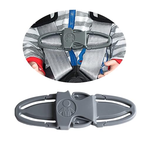 Image of Universal Child Car Seat Chest Harness Clip Universal Safer Belt Clip Buckle Lock Stroller Chest Clip Adjustable Guard for Baby and Kids (Light Gray)