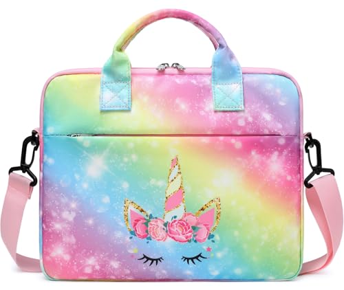 JIANYA Kids Tablet Carrying Bag, 10-12.5 Inch Tablet Sleeve Bag with Shoulder Strap, Unicorn