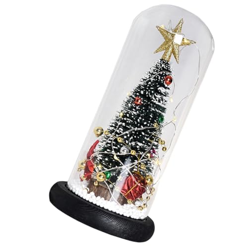 GOOHOCHY 1pc Christmas Tree Desktop Lamp with Glass Cover Led Night Light for Festive Atmosphere for Holiday Decor and Christmas Parties Soft Lighting for Warmth and Cheer