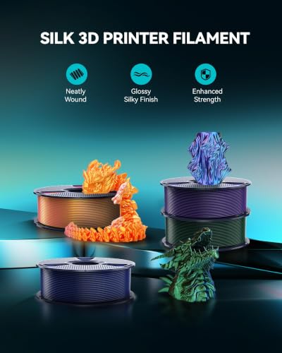 Image of SUNLU Silk Dual Color PLA Filament Bundle, Silk 3D Printer Filament, 250G Spool, 8 Pack, 2kg in Total, Blue Red+Pink Gold+Red Gold+Black Purple+Black Blue+B LUE Green+Green Purple+B Lack G reen