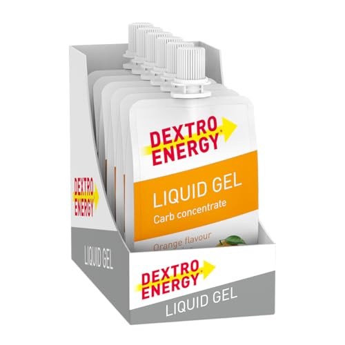 DEXTRO ENERGY LIQUID GEL ORANGE + VITAMINS - 6x60ml (6er Pack) - Traubenzucker Konzentrat aus schnell verfügbaren Kohlenhydraten, Energy Gel, Vitamin B6, Energy Riegel Alternative